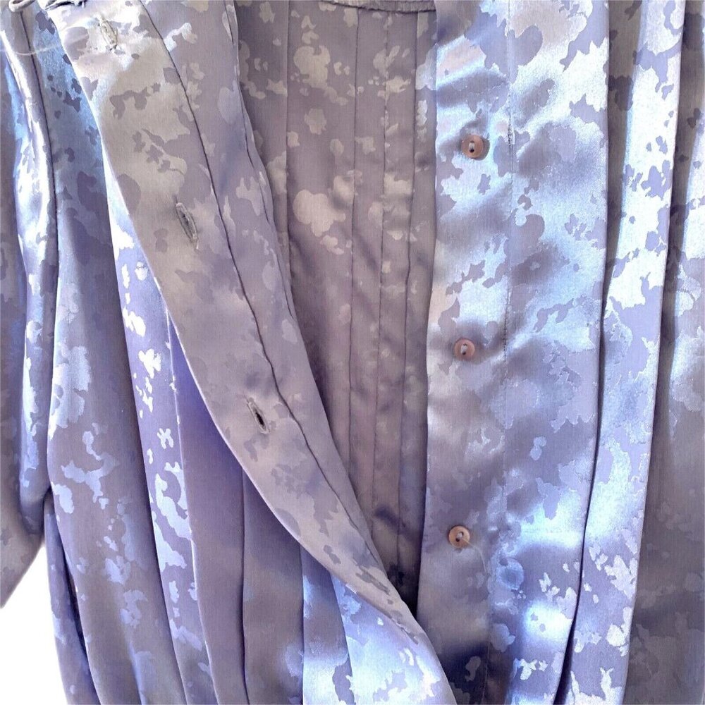 Vintage In the Mood Pleated Accordion Dress Purple Long Sleeve Belted Buttons - Picture 7 of 12